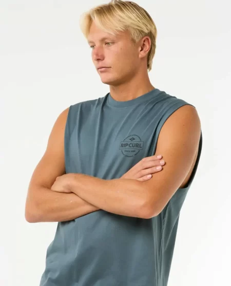 Mens Rip Curl Stapler Muscle Tees & Tanks