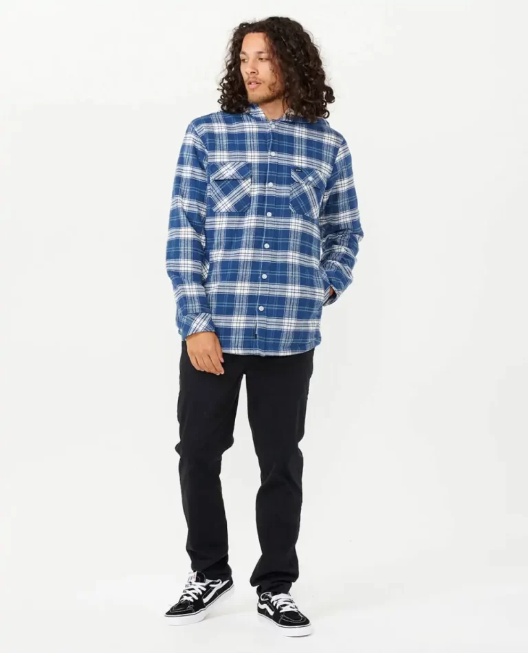 Mens Shirts & Flannels Rip Curl Shores Sherpa Lined Flannel Shirt - Image 4