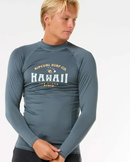Rash Guards Hawaii Upf Performance Long Sleeve Rash Guard Mens Rip Curl