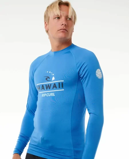 Rash Guards Mens Hawaii Upf50  Performance Long Sleeve Rash Guard Rip Curl