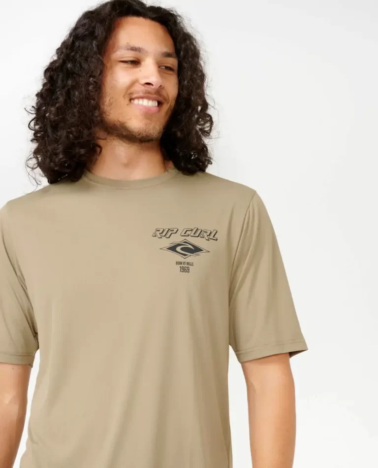 Rash Guards Rip Curl Mens Icons Surflite Uv Short Sleeve Rash Guard