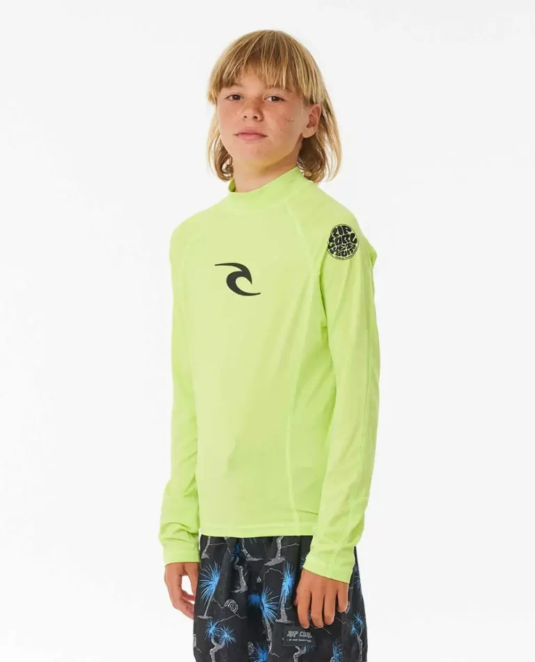 Rash Guards & Vest Kids Rip Curl Brand Wave Uv Long Sleeve Rash Guard - Image 3