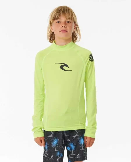 Rash Guards & Vest Kids Rip Curl Brand Wave Uv Long Sleeve Rash Guard