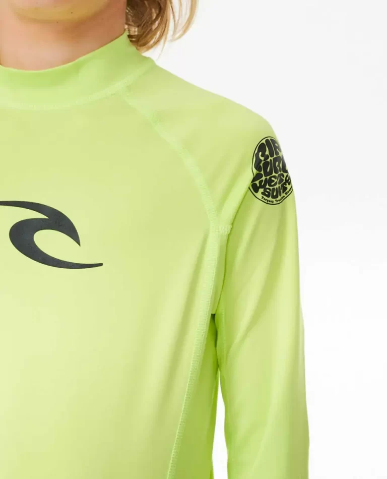 Rash Guards & Vest Kids Rip Curl Brand Wave Uv Long Sleeve Rash Guard - Image 5