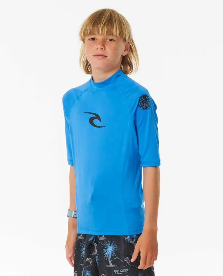 Rash Guards & Vest Rip Curl Brand Wave Uv Short Sleeve Rash Guard Kids - Image 3