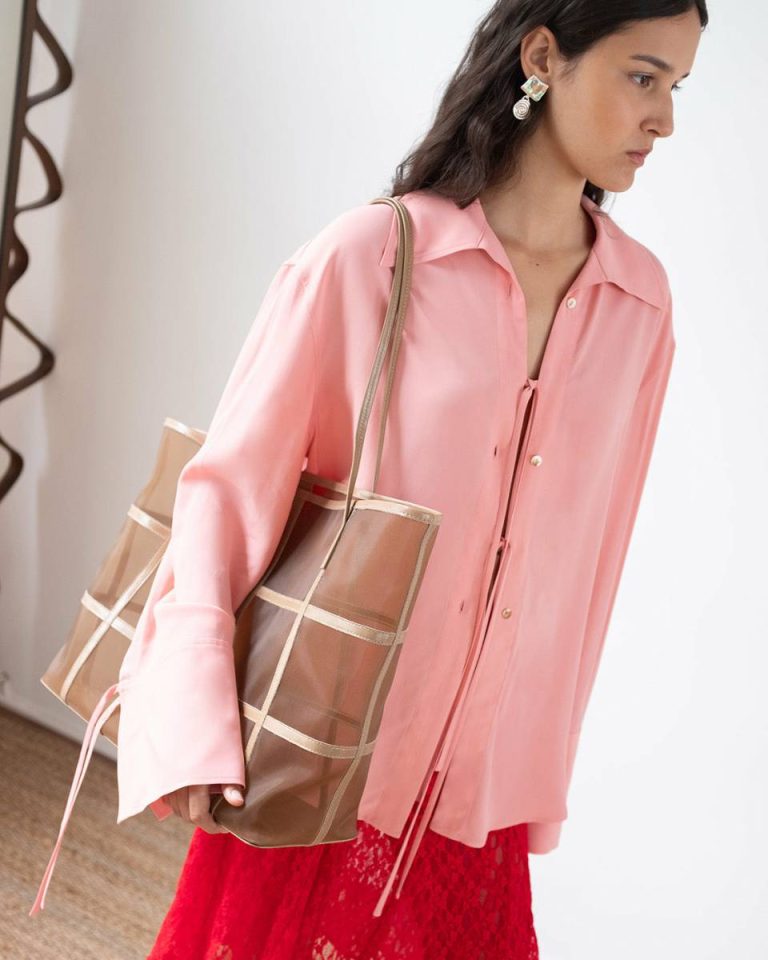 Rejina Pyo Women Ariah Tote Mesh   Leather Cappuccino Everyday - Image 2