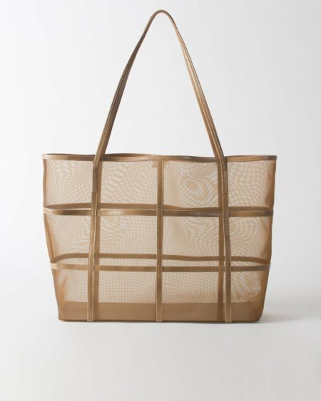 Rejina Pyo Women Ariah Tote Mesh   Leather Cappuccino Everyday