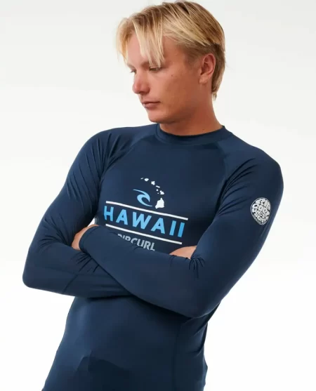 Rip Curl Hawaii Upf50  Performance Long Sleeve Rash Guard Rash Guards Mens