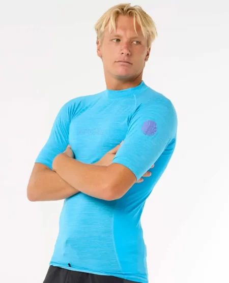 Rip Curl Mens Rash Guards Dawn Patrol Uv Short Sleeve Rash Guard