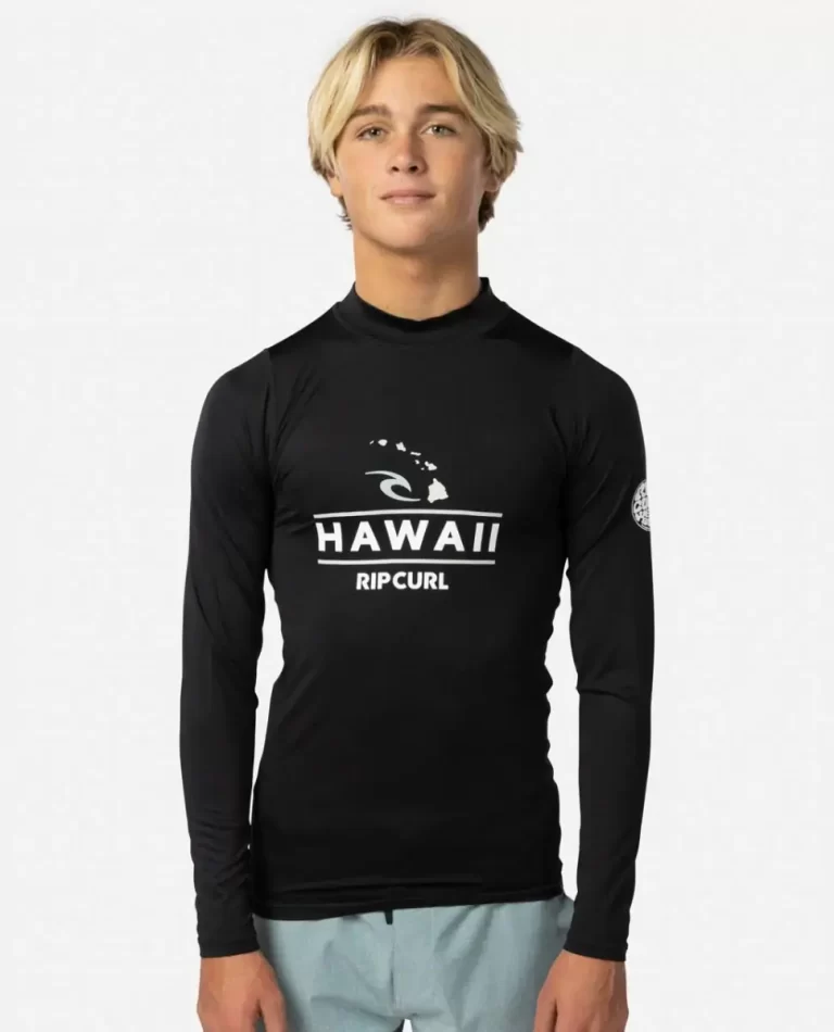 Rip Curl Rash Guards Hawaii Long Sleeve Performance Fit Pf Rash Guard Mens - Image 2
