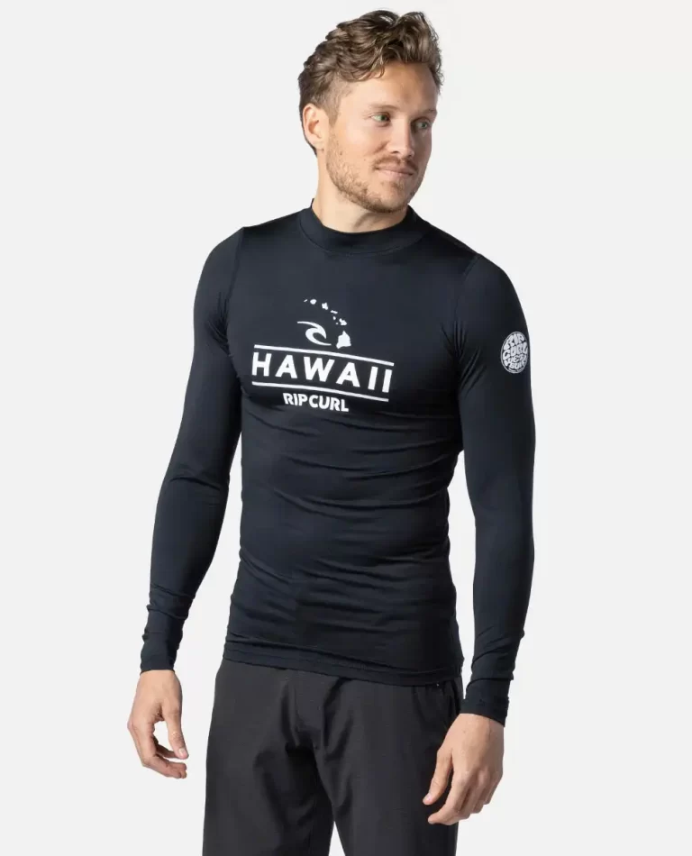 Rip Curl Rash Guards Hawaii Long Sleeve Performance Fit Pf Rash Guard Mens - Image 3