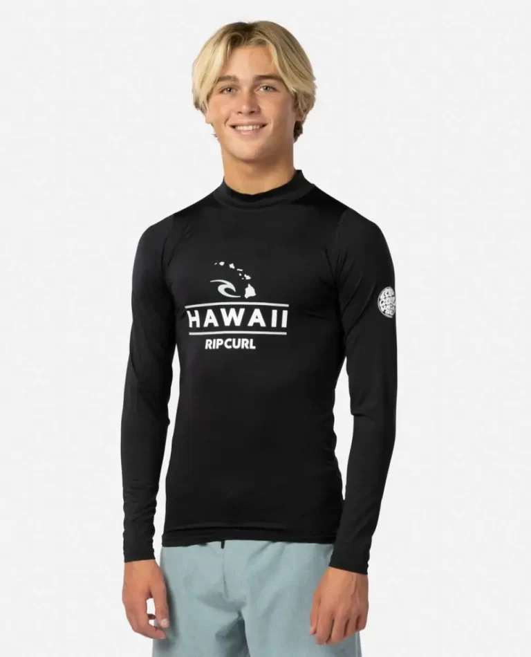 Rip Curl Rash Guards Hawaii Long Sleeve Performance Fit Pf Rash Guard Mens - Image 4