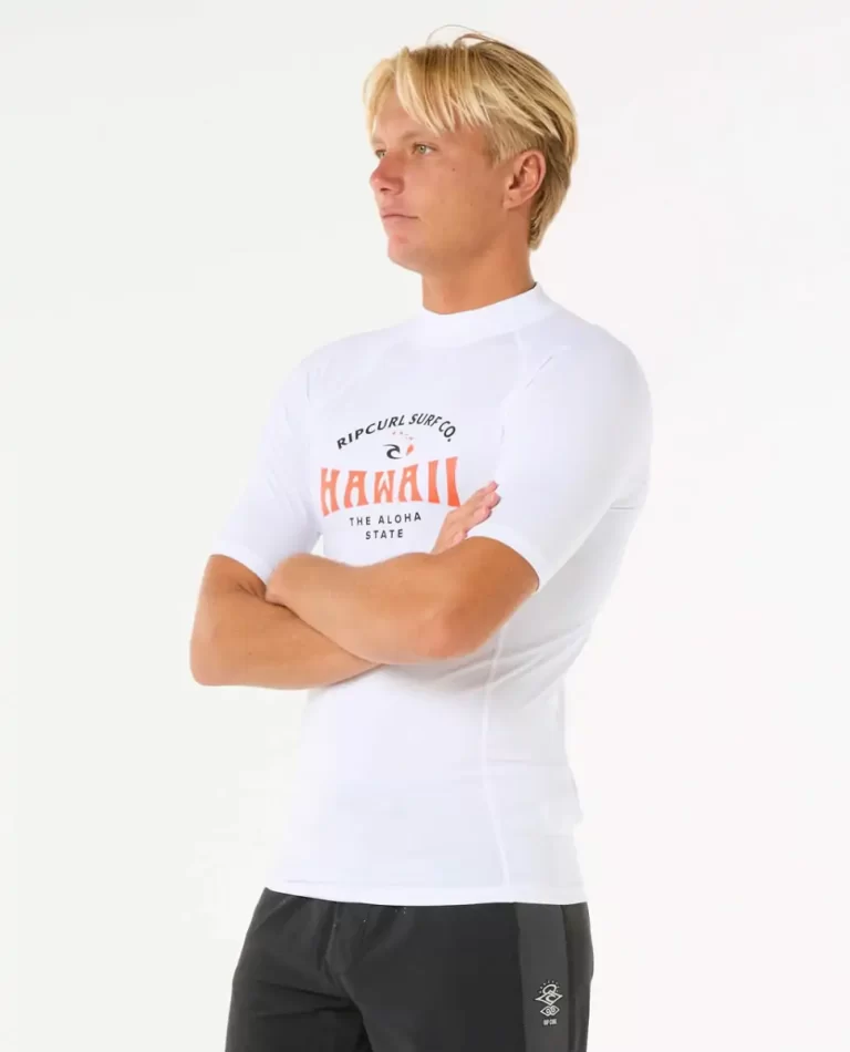 Rip Curl Rash Guards Mens Hawaii Upf Performance Short Sleeve Rash Guard - Image 2
