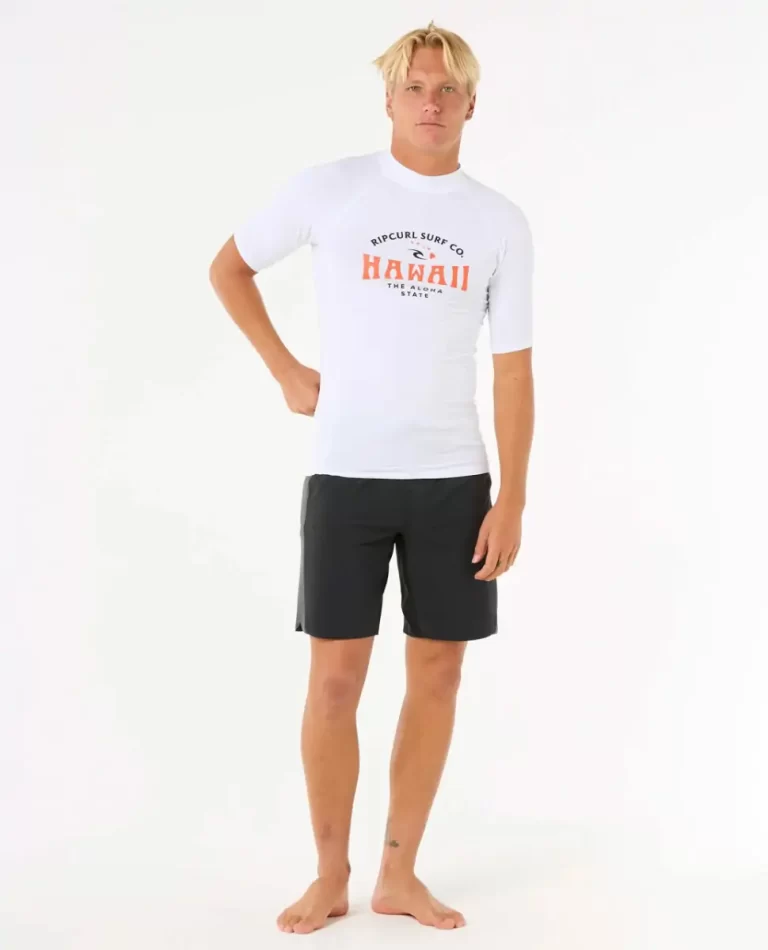 Rip Curl Rash Guards Mens Hawaii Upf Performance Short Sleeve Rash Guard - Image 4
