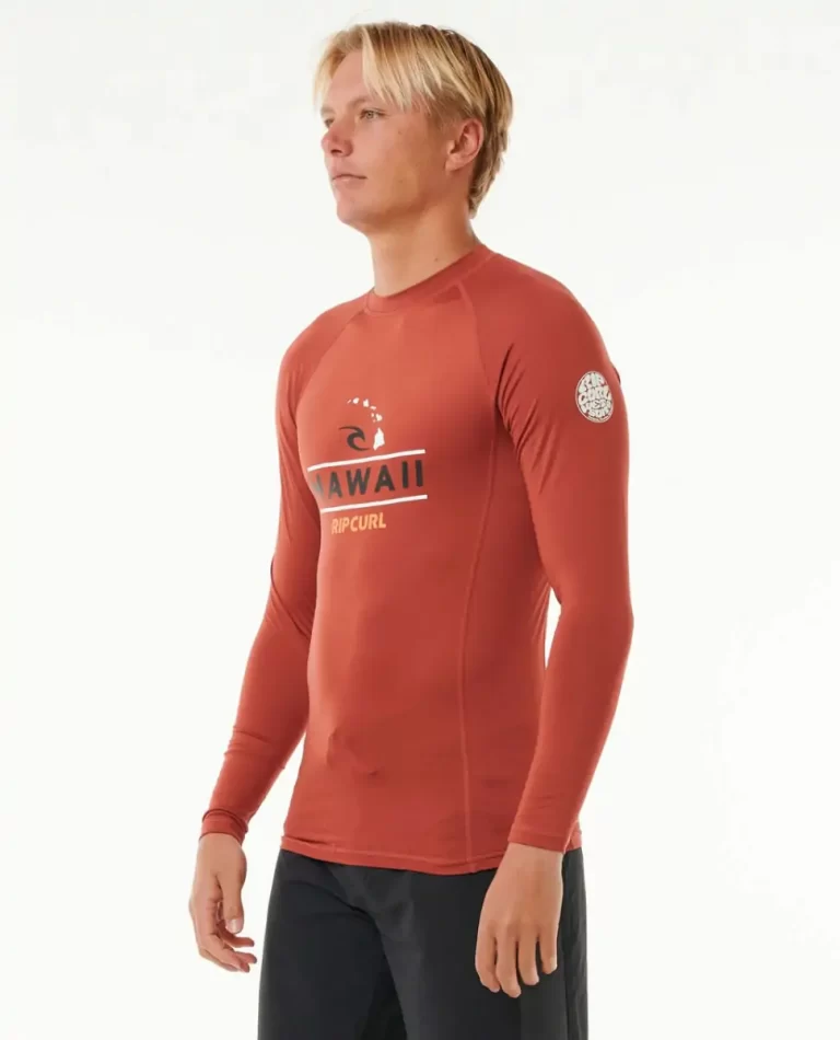Rip Curl Rash Guards Mens Hawaii Upf50  Performance Long Sleeve Rash Guard - Image 2