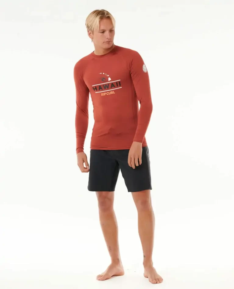 Rip Curl Rash Guards Mens Hawaii Upf50  Performance Long Sleeve Rash Guard - Image 4