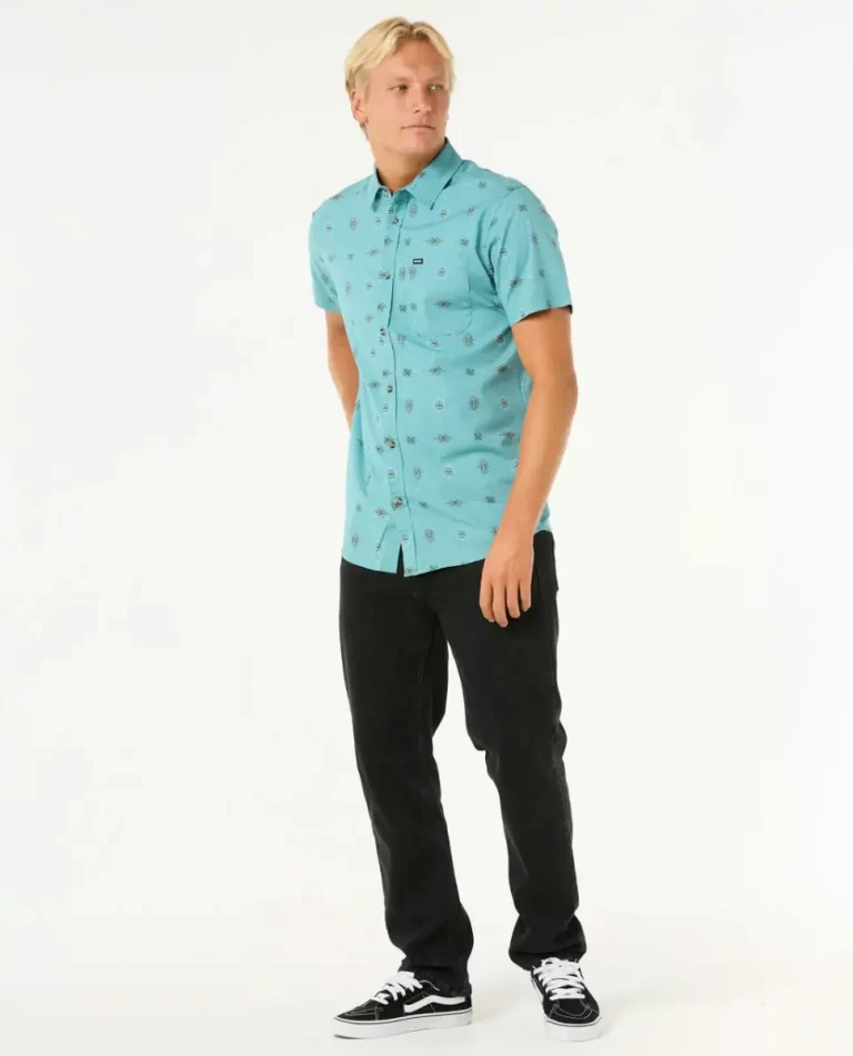 Rip Curl Shirts & Flannels Diamond Micro Short Sleeve Shirt Mens - Image 4