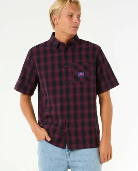 Rip Curl Shirts & Flannels Mens Raw Energy Short Sleeve Plaid Shirt