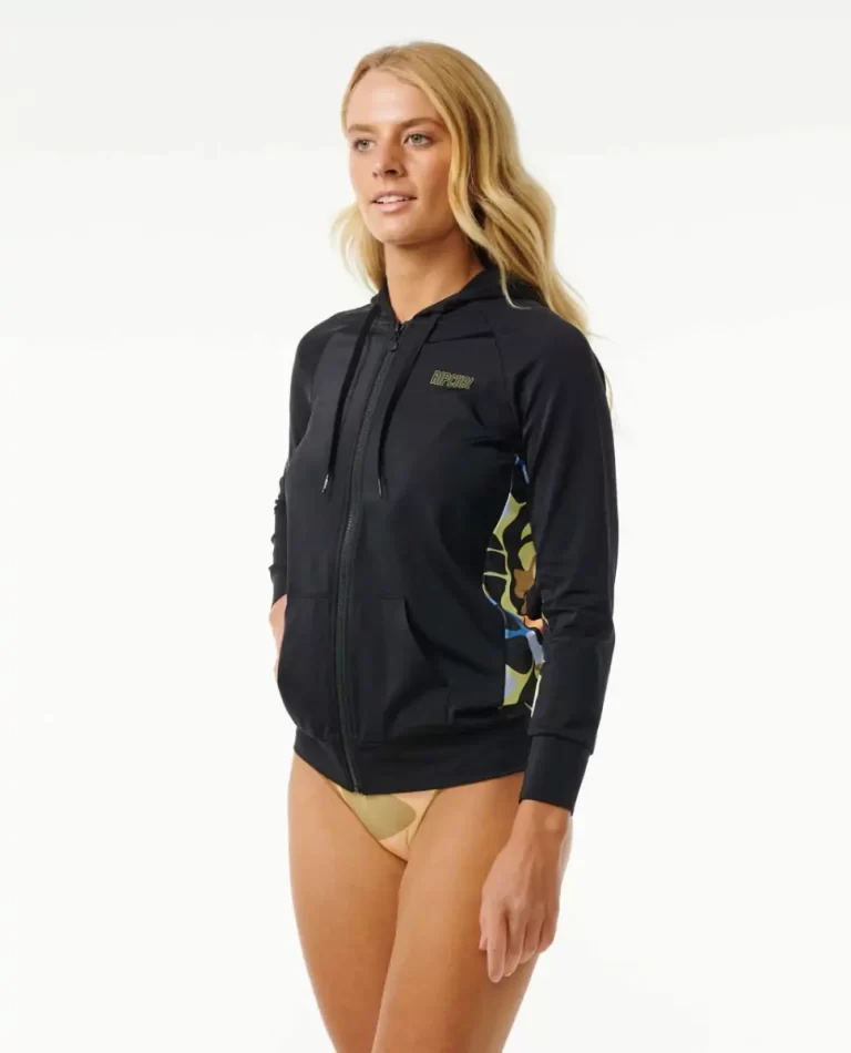 Rip Curl Women High Tide Uv Zip Through Long Sleeve Rash Vest Rash Guards - Image 2