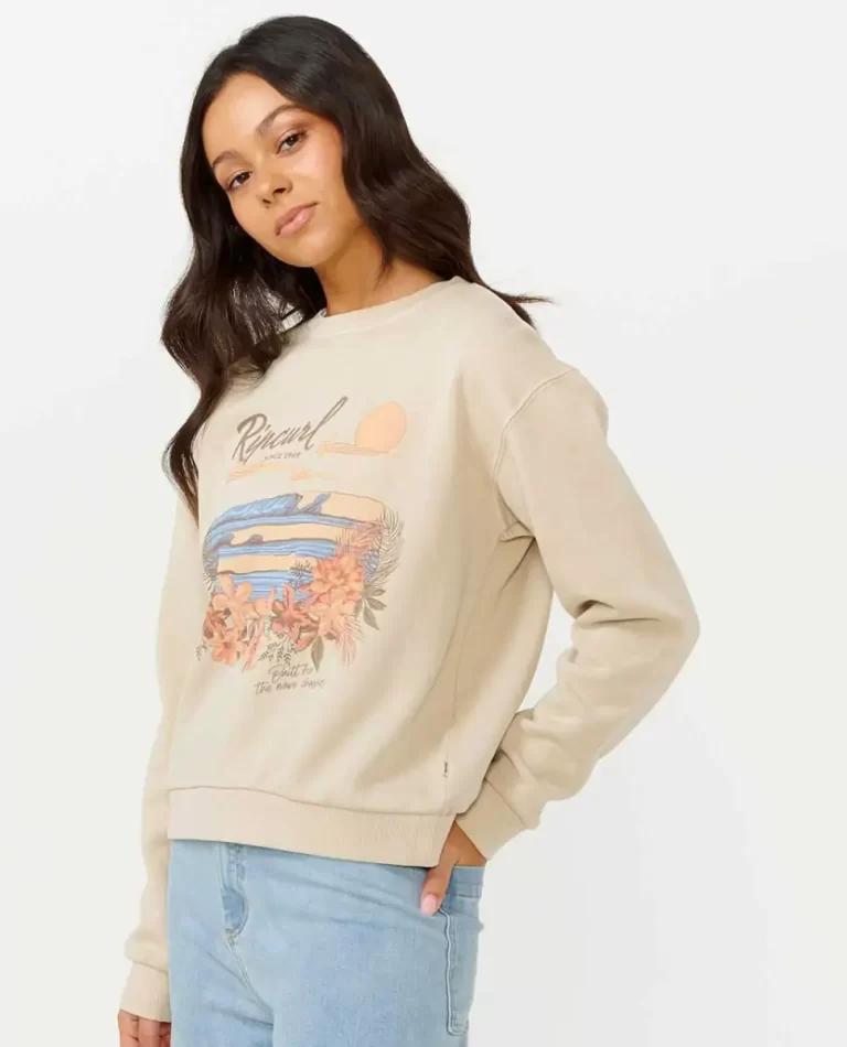 Rip Curl Women Hoodies & Fleece Wave Gliders Relaxed Crew - Image 3