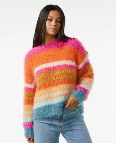 Rip Curl Women Sweaters Hibiscus Heat Chunky Stripe Knit