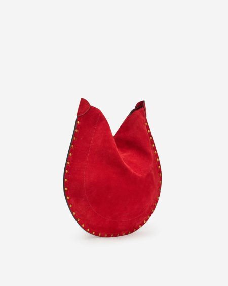 Scarlet Red Women Shoulder Bags Isabel Marant Oskan Hobo Soft Bag