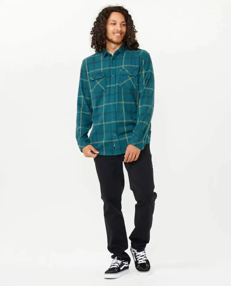 Shirts & Flannels Mens Grid Long Sleeve Shirt Rip Curl - Image 4
