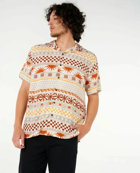 Shirts & Flannels Rip Curl Mens Fun Times Stripe Short Sleeve Shirt