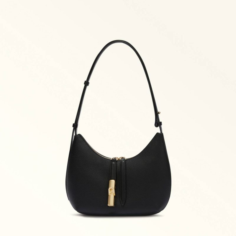 Shoulder Bags Nero Women Furla Goccia Shoulder Bag S