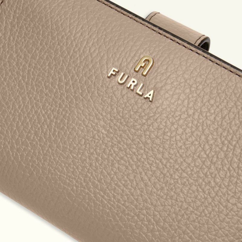 Stucco Gray Women Wallets Furla Camelia Compact Wallet M - Image 3
