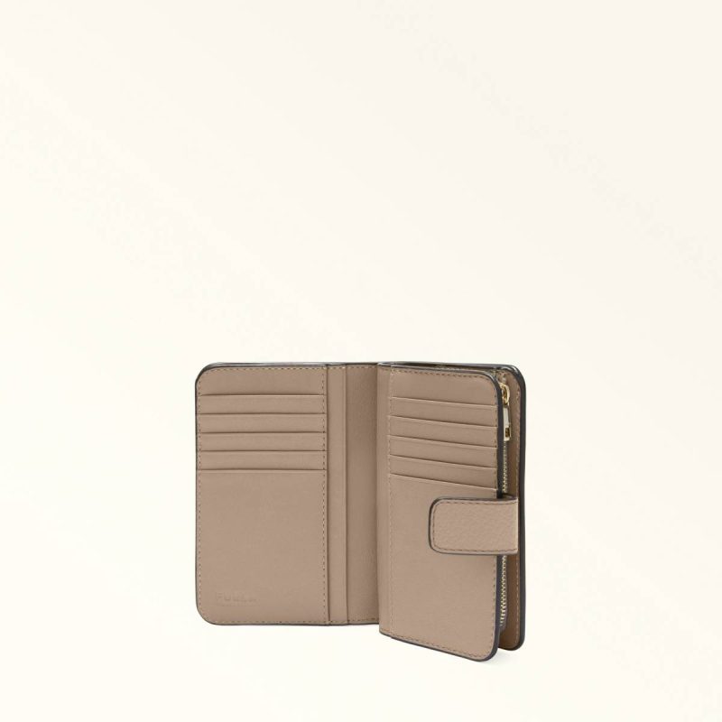 Stucco Gray Women Wallets Furla Camelia Compact Wallet M - Image 4