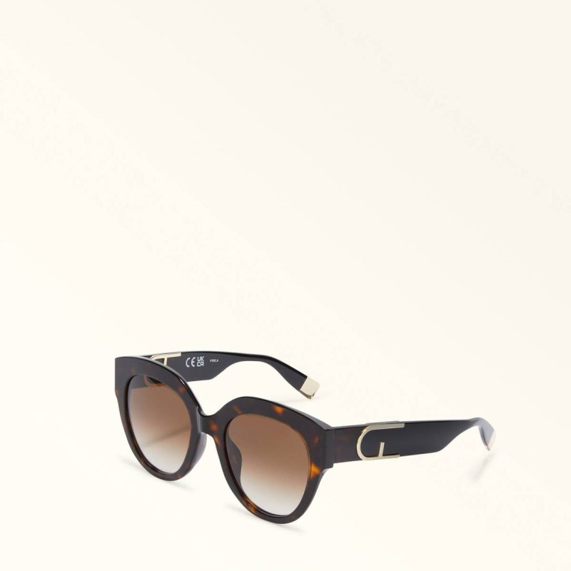 Sunglasses Women Furla Sunglasses Dark Havana+Nero - Image 2