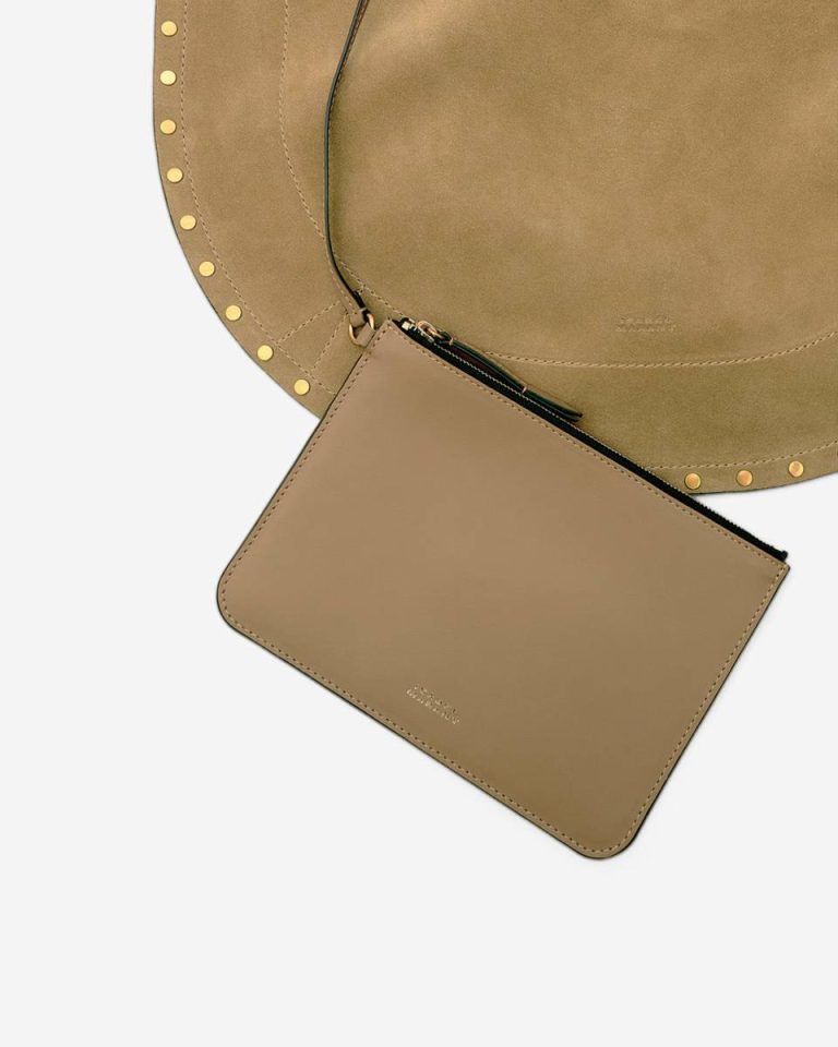 Taupe Isabel Marant Oskan Hobo Soft Bag Women Shoulder Bags - Image 4