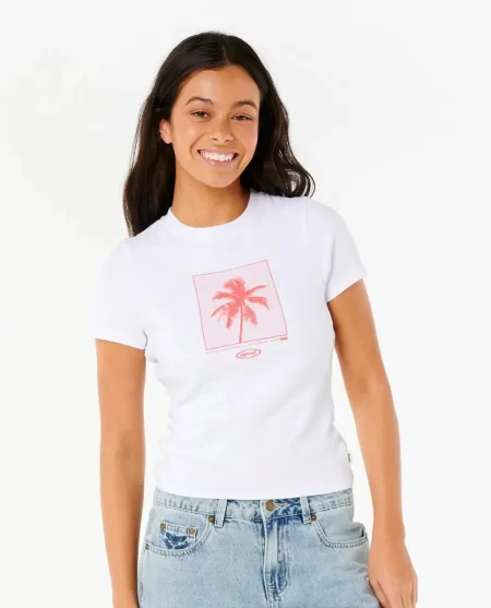 Tees & Tanks Rip Curl Women Neon Palm Fitted Tee