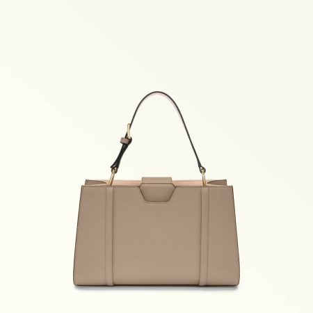 Totes Women Furla Riva Tote M Stucco Gray