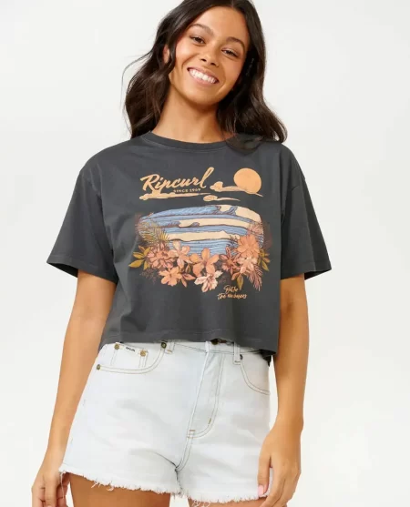Wave Gliders Crop Tee Rip Curl Women Tees & Tanks