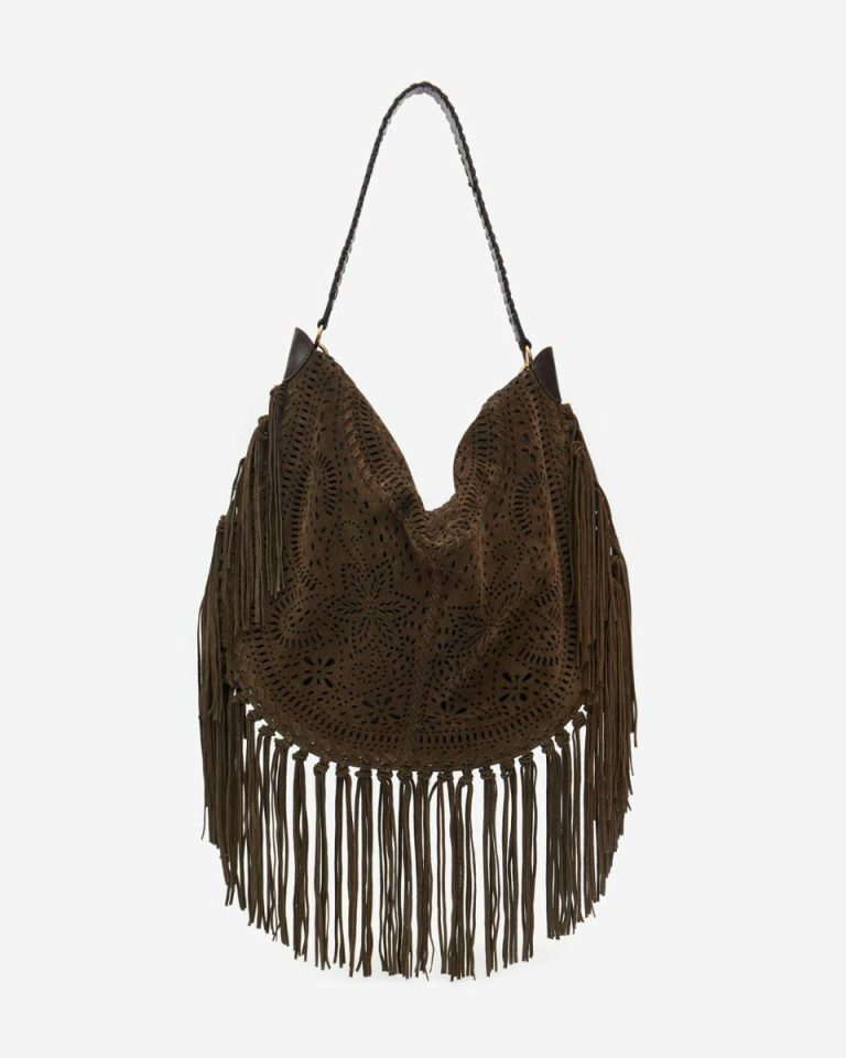 Women Bronze Isabel Marant Oskan Hobo Soft Bag Shoulder Bags - Image 4