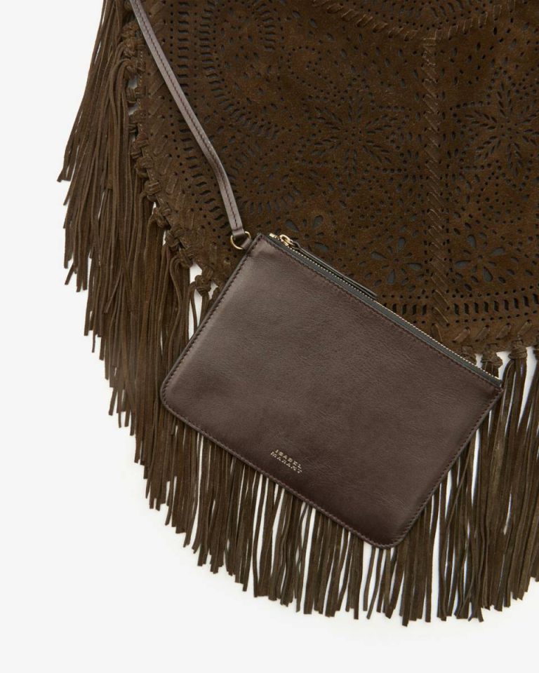 Women Bronze Isabel Marant Oskan Hobo Soft Bag Shoulder Bags - Image 5