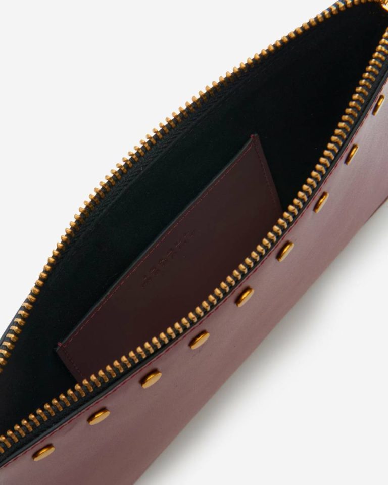 Women Clutches & Small Leather Goods Isabel Marant Burgundy Flat Pouch Clutch - Image 4
