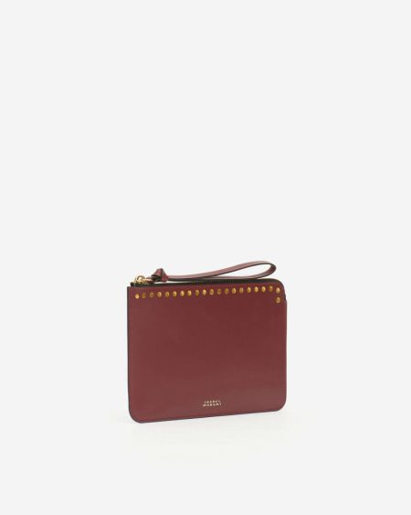Women Clutches & Small Leather Goods Isabel Marant Burgundy Flat Pouch Clutch