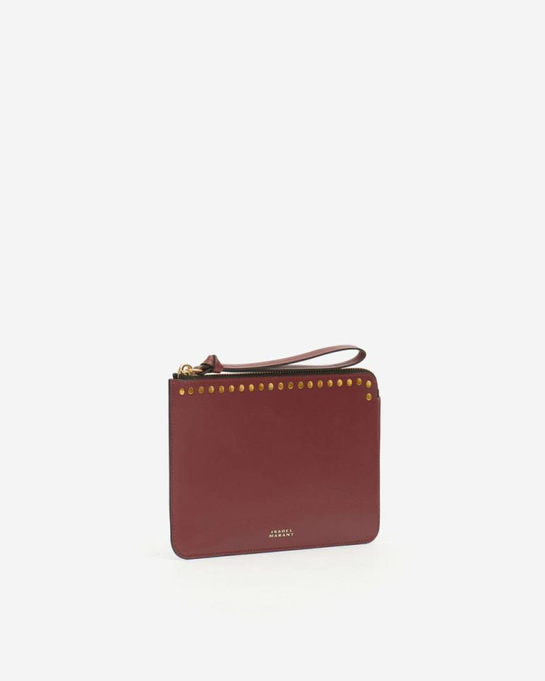 Women Clutches & Small Leather Goods Isabel Marant Burgundy Flat Pouch Clutch