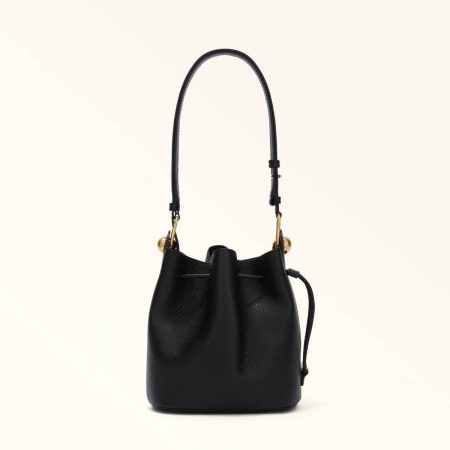 Women Furla Sfera Bucket Bag Mini Nero Crossbodies