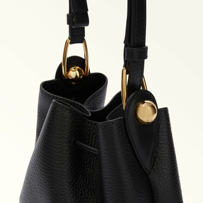 Women Furla Sfera Bucket Bag Mini Nero Crossbodies - Image 5