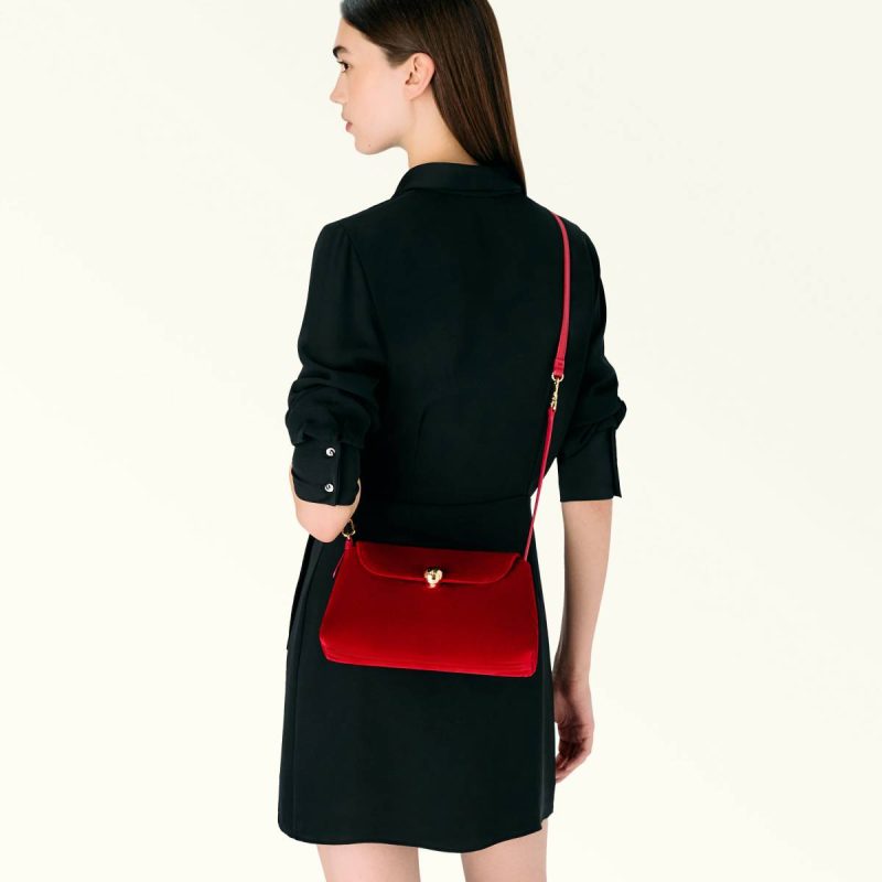 Women Furla Sfera Soft Mini Bag Rosso Crossbodies - Image 2