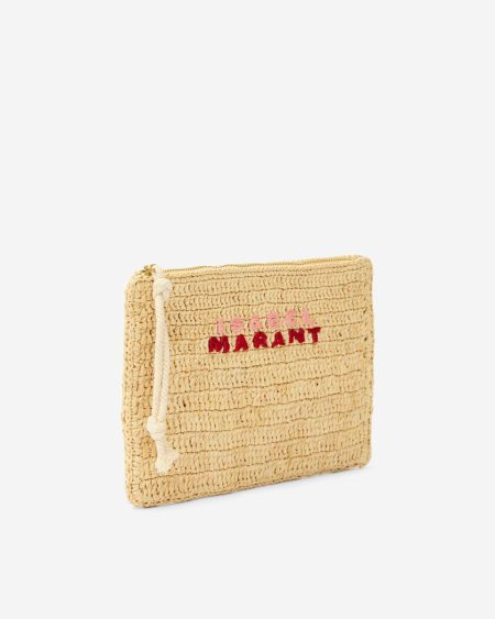 Women Isabel Marant Clutches & Small Leather Goods Natural/Pink Praia Clutch