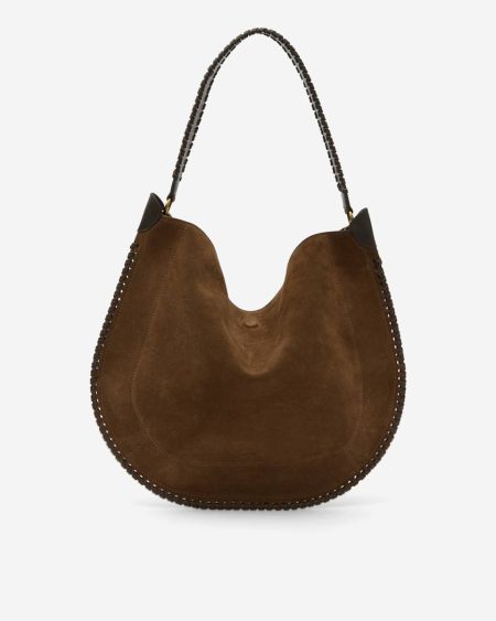 Women Isabel Marant Oskan Hobo Soft Bag Chocolate Shoulder Bags