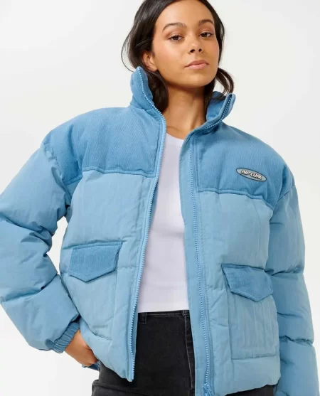 Women Jackets Rip Curl High Tide Mixed Cord Puffer