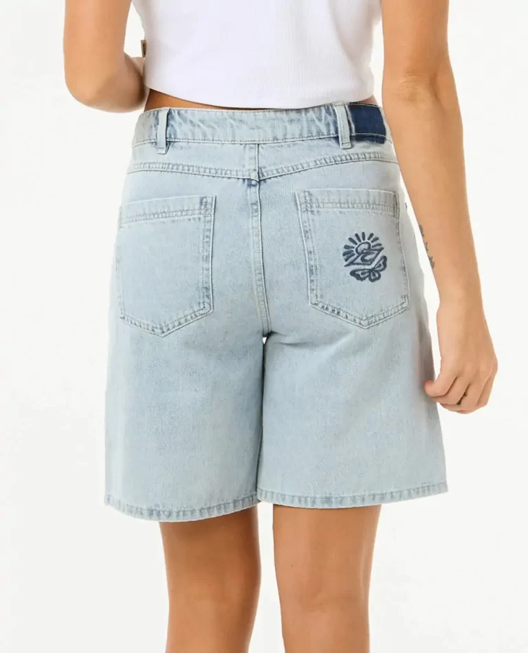 Women Las Dalias Relaxed Denim Short Shorts Rip Curl - Image 2