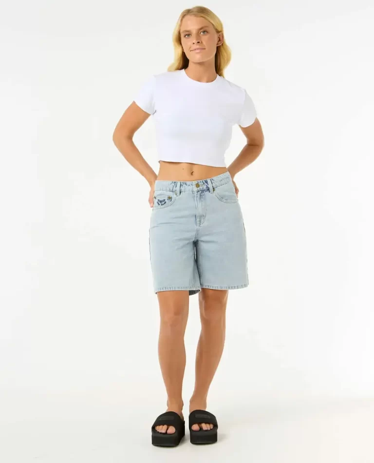 Women Las Dalias Relaxed Denim Short Shorts Rip Curl - Image 4