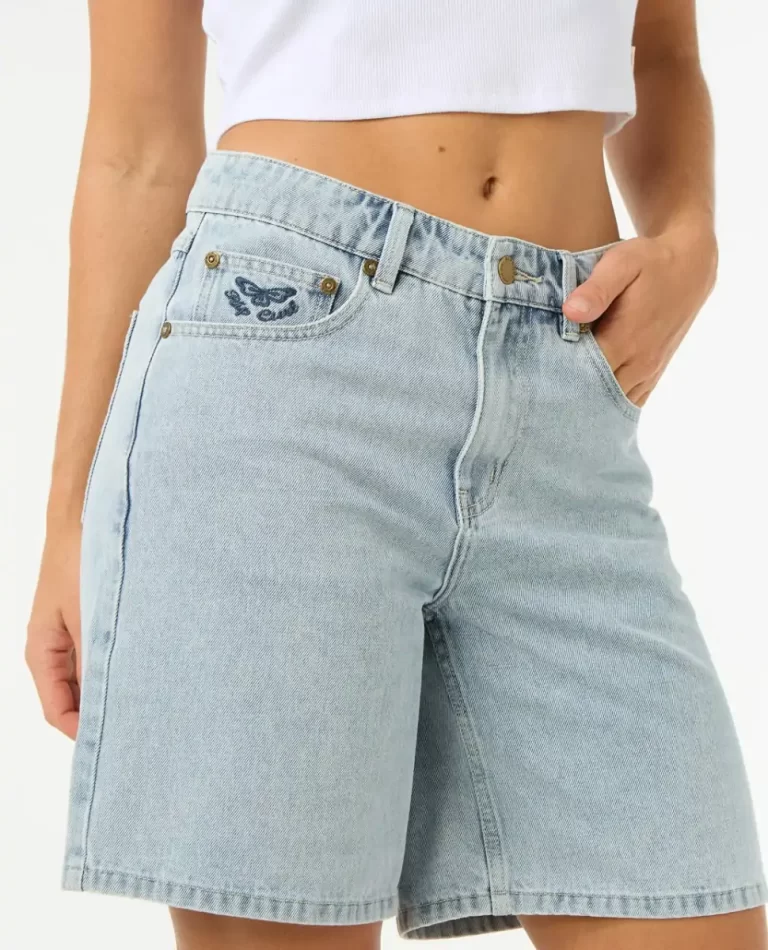 Women Las Dalias Relaxed Denim Short Shorts Rip Curl - Image 5